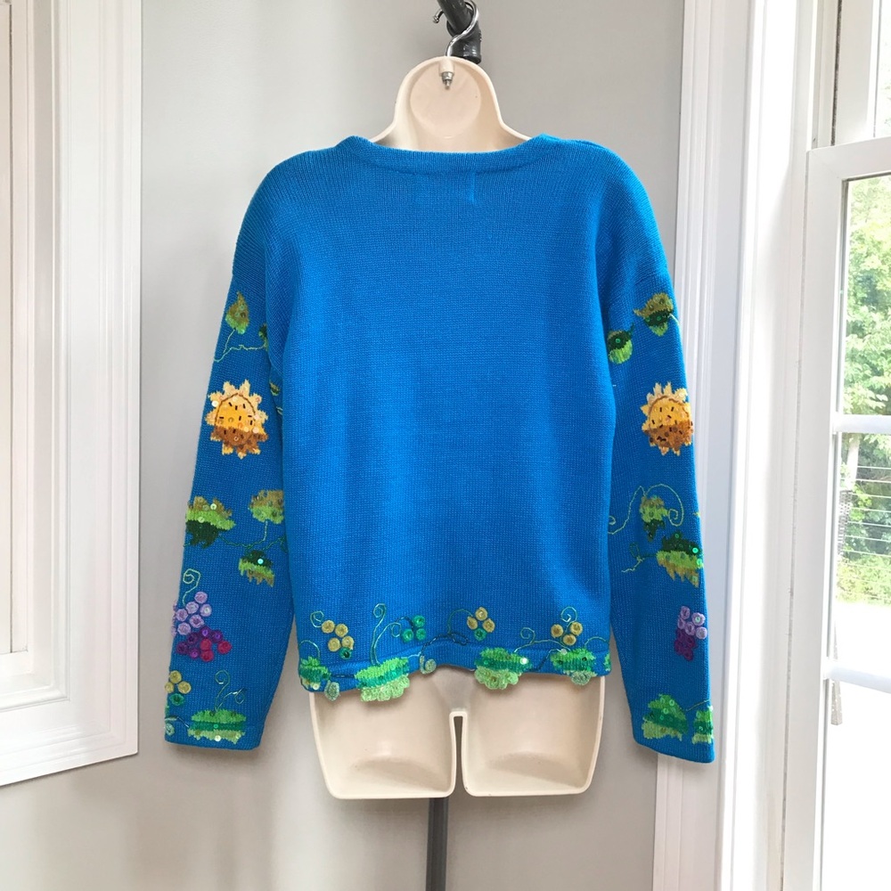 Vintage Jane's Closet Fruit Vegtable Harvest Fall Cardigan Sweater Women’s Small - Picture 10 of 12